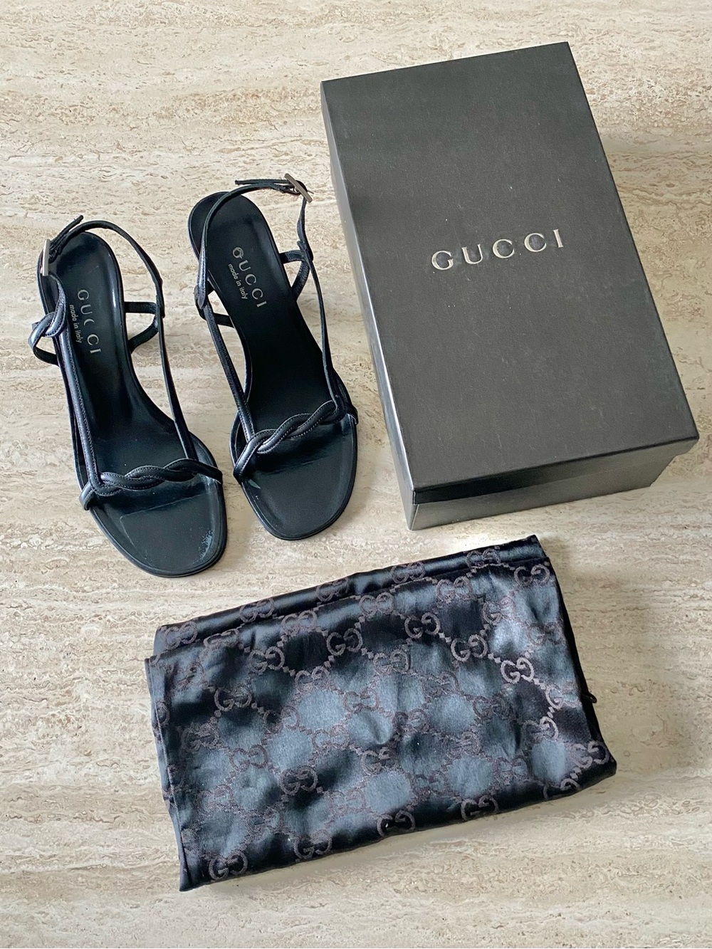 Vintage Gucci Tom Ford-era Twist Slingback Sandal Heels - Picture 2 of 12